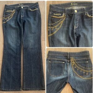 Marciano Wide leg Jeans With Gold Studs & Rhinesgones! 😎 Size 30.